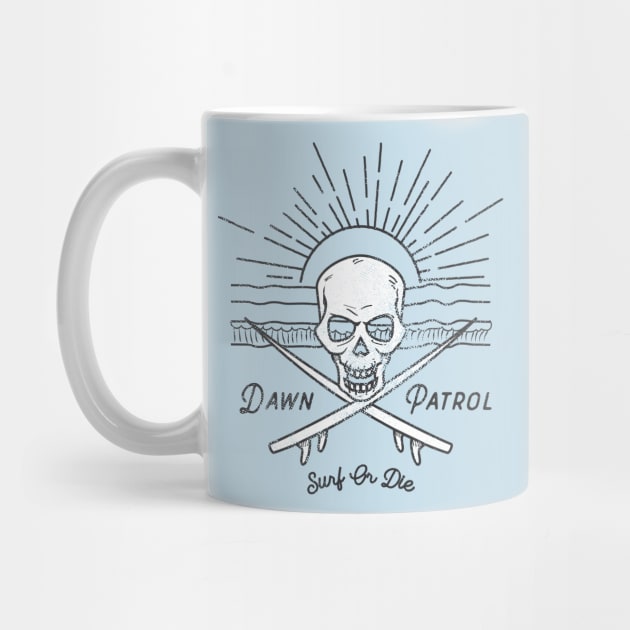 Dawn Patrol - Surf Or Die White Skull Insignia by atomguy